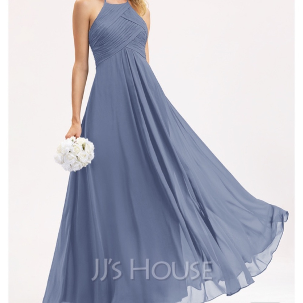 JJs House Slate Blue bridesmaid dress